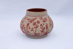 Red Floral Tapestry Bud Vase