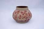 Red Floral Tapestry Bud Vase